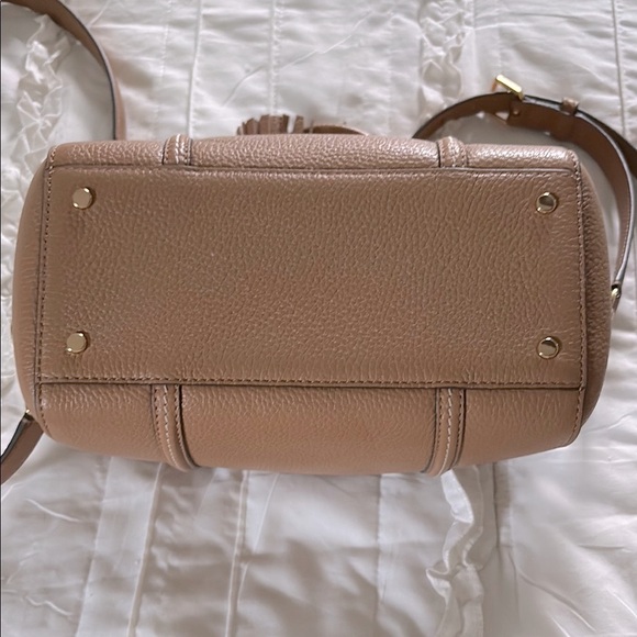 Brown Leather Handbag with Tassel